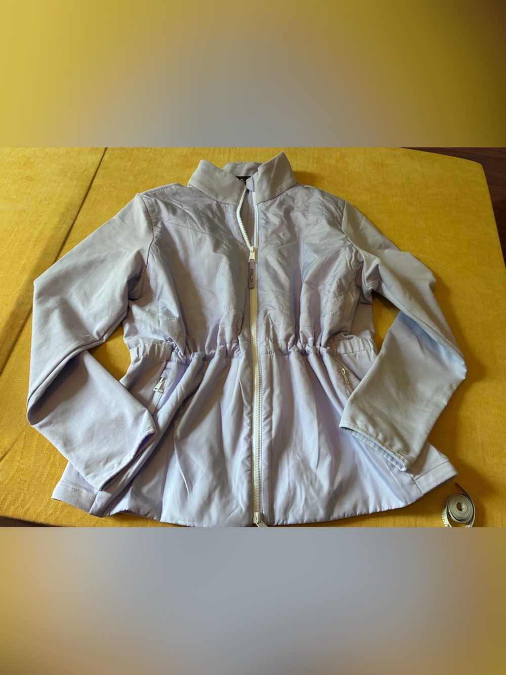 Ralph Lauren Light Lavender Cinch-Waist Peplum Full Zip Jacket, size medium